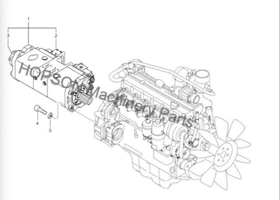 Pompa Hidrolik Doosan Excavator K5V80DTP 14531859 ​​Untuk DX150 Merah